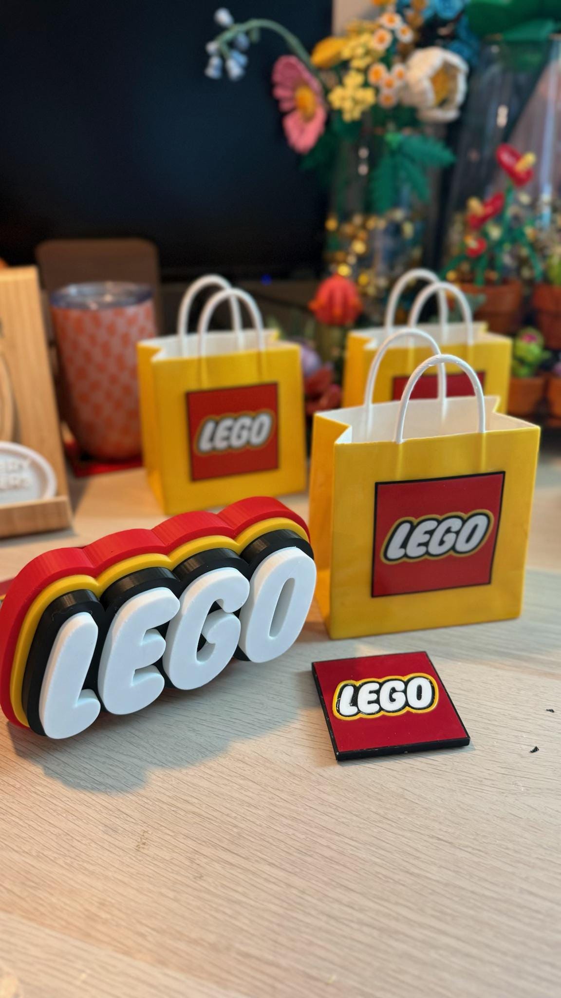 Lego-Inspired 3D Printed Store Bag – Custom Storage Box, Desk Organizer, and Gift Container