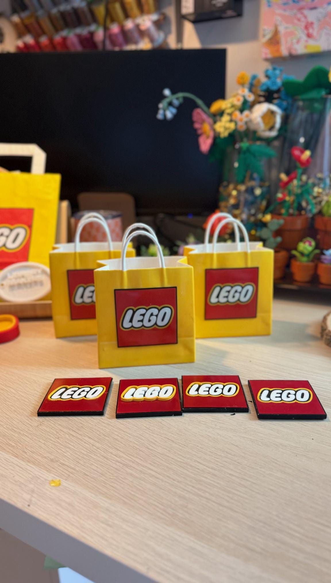 Lego-Inspired 3D Printed Store Bag – Custom Storage Box, Desk Organizer, and Gift Container
